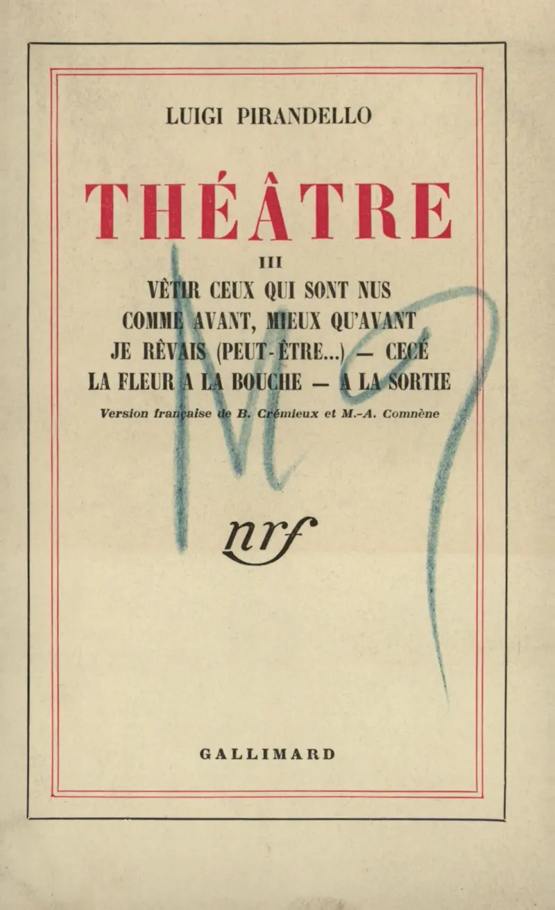 Théâtre - 3 - Luigi Pirandello