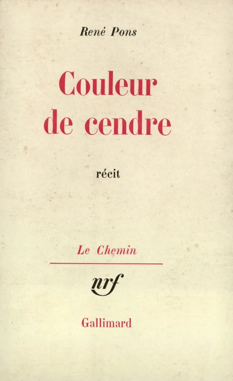 Couleur de cendre - René Pons
