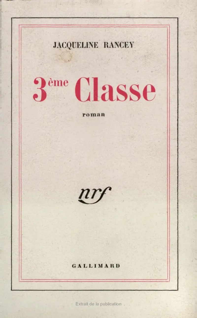 3ᵉ classe - Jacqueline Rancey