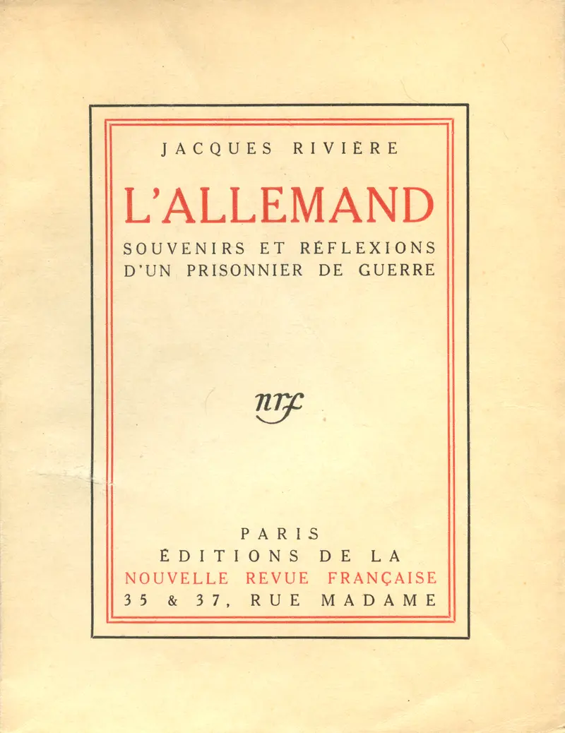 L'Allemand - Jacques Rivière
