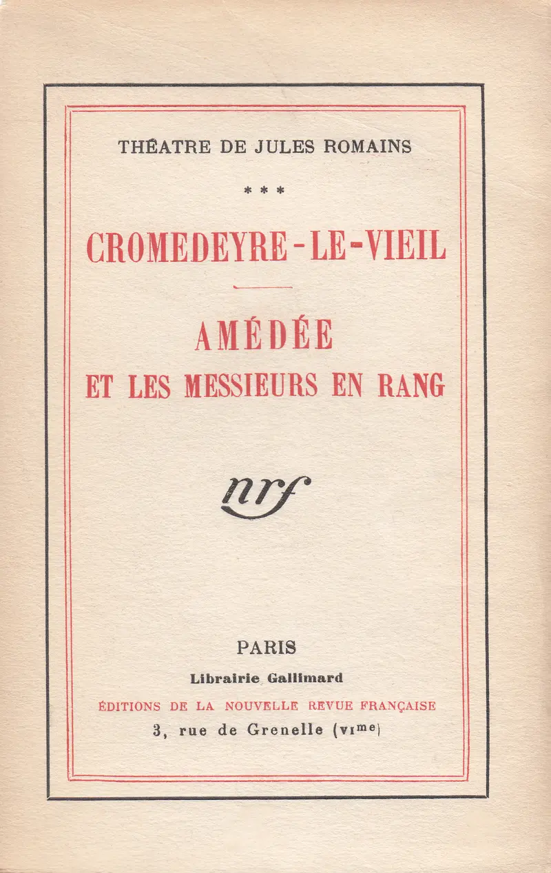 Théâtre - 3 - Jules Romains