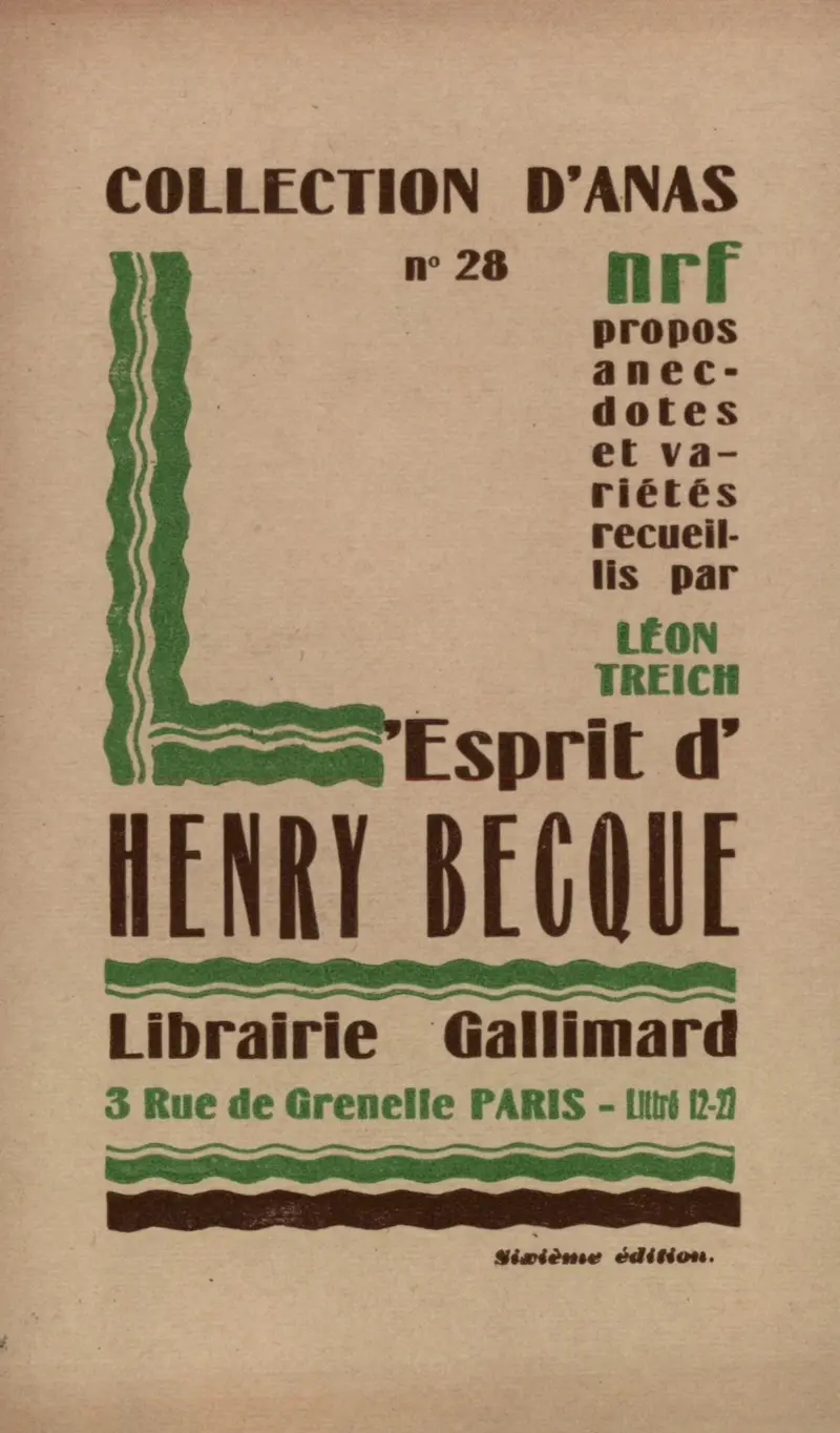 L'Esprit d'Henry Becque - Léon Treich