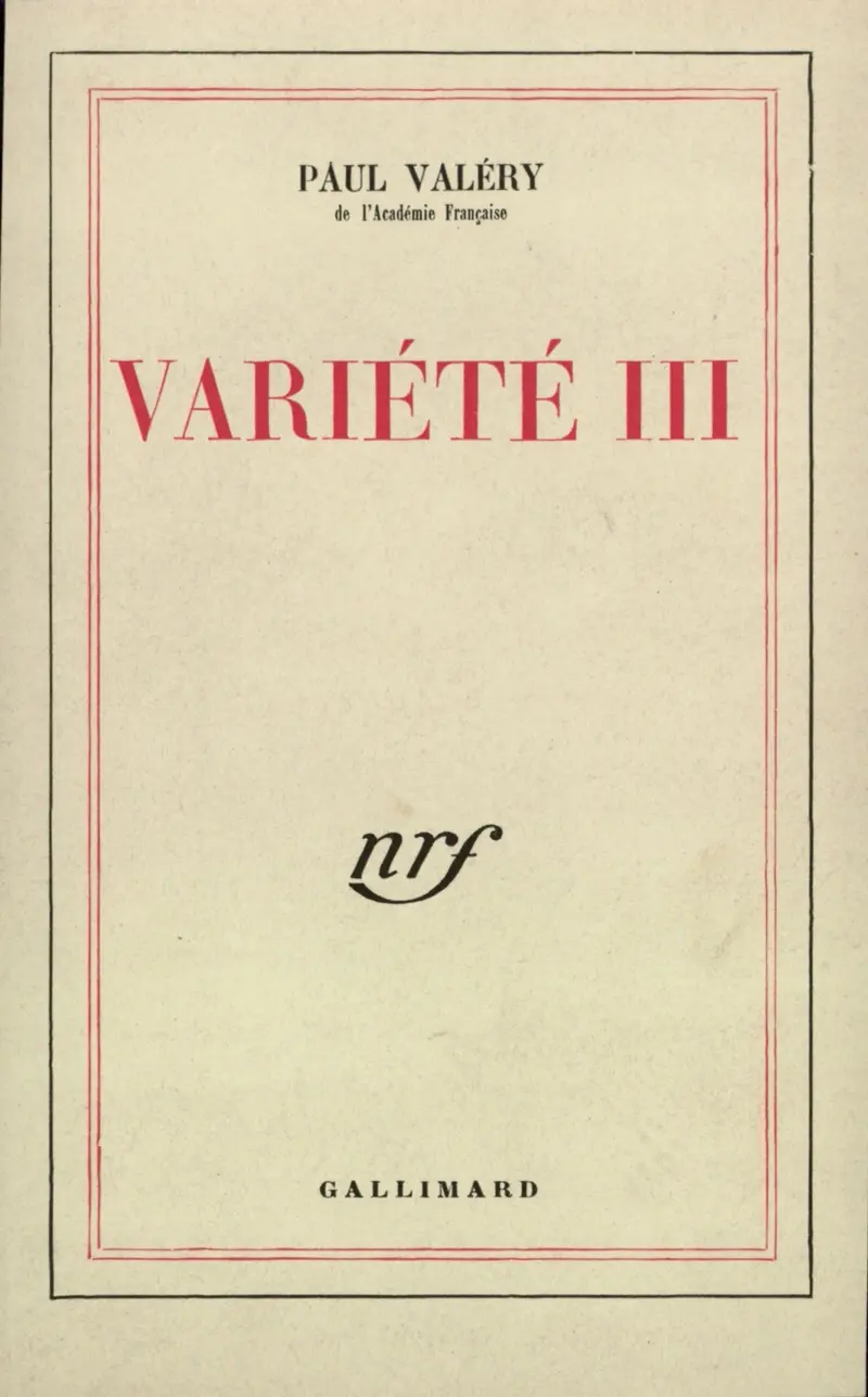 Variété - 3 - Paul Valéry