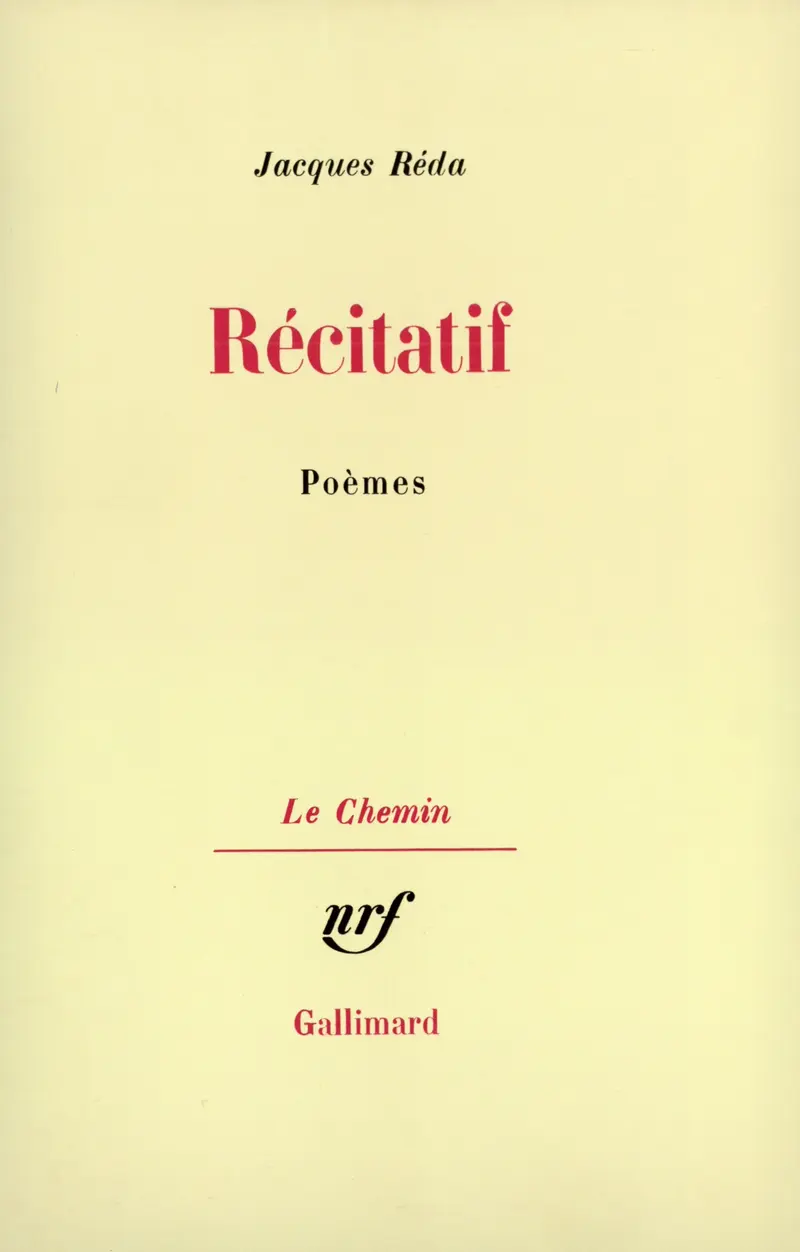 Récitatif - Jacques Réda