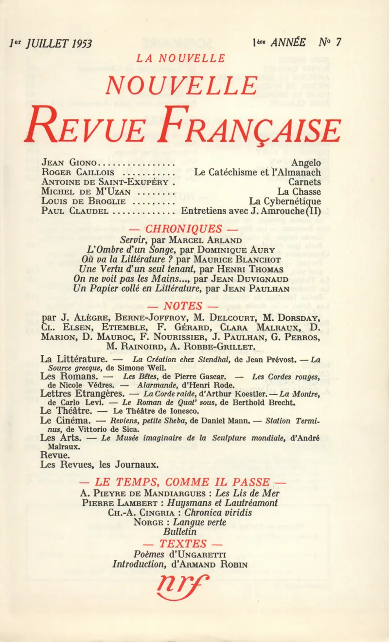 La Nouvelle Nouvelle Revue Française - Collectif