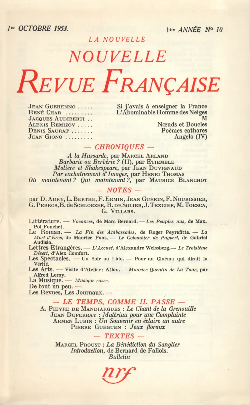 La Nouvelle Nouvelle Revue Française - Collectif