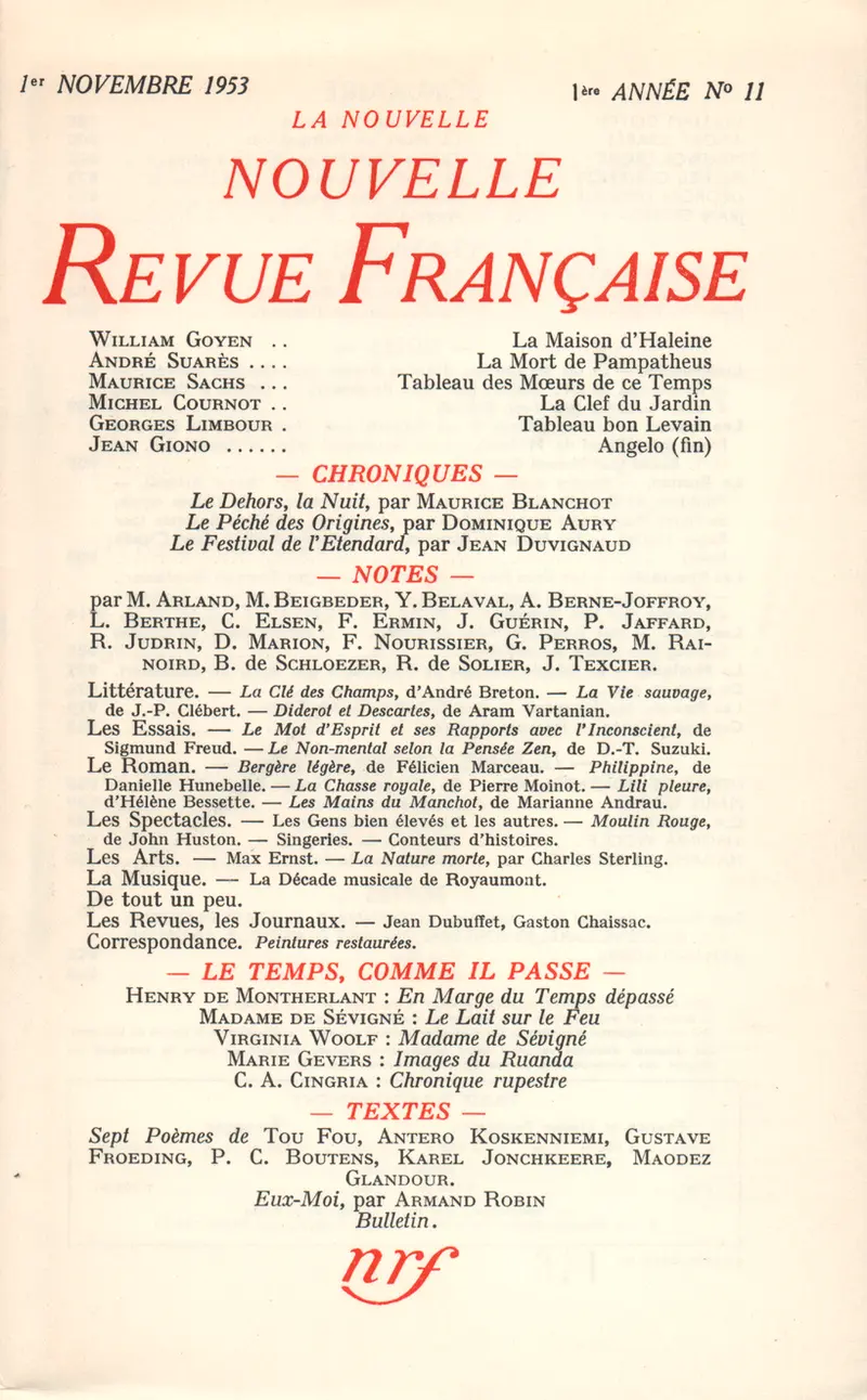 La Nouvelle Nouvelle Revue Française - Collectif