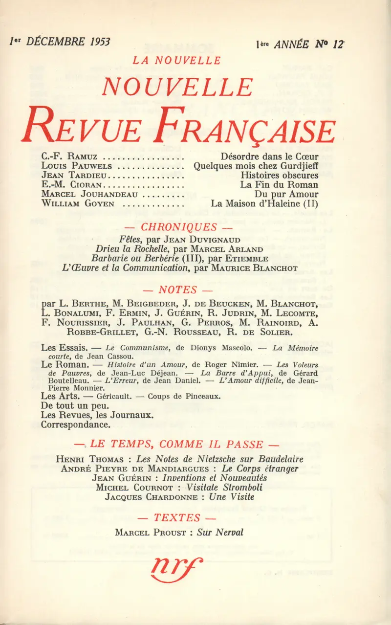 La Nouvelle Nouvelle Revue Française - Collectif