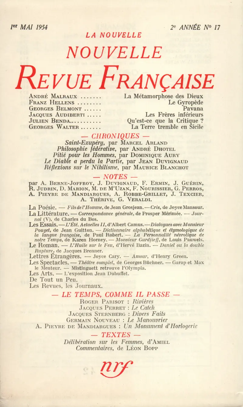 La Nouvelle Nouvelle Revue Française - Collectif