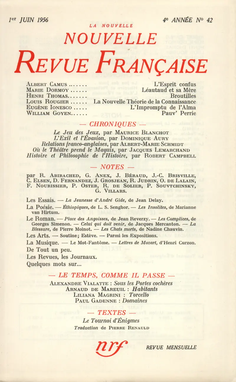 La Nouvelle Nouvelle Revue Française - Collectif