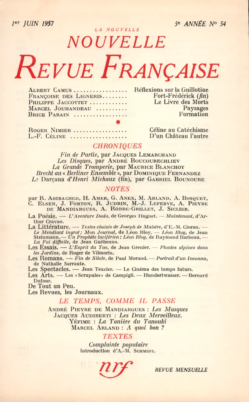 La Nouvelle Nouvelle Revue Française - Collectif