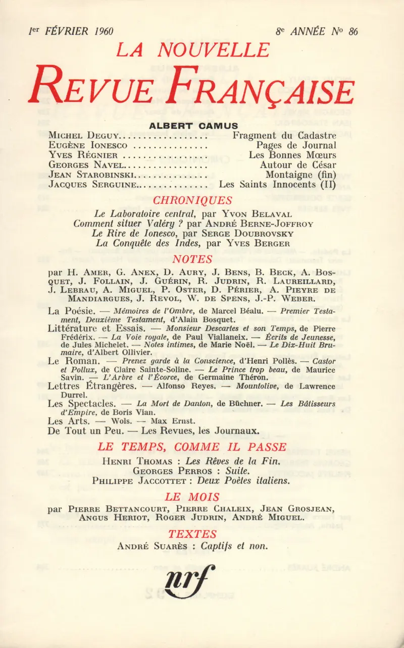 La Nouvelle Revue Française - Collectif