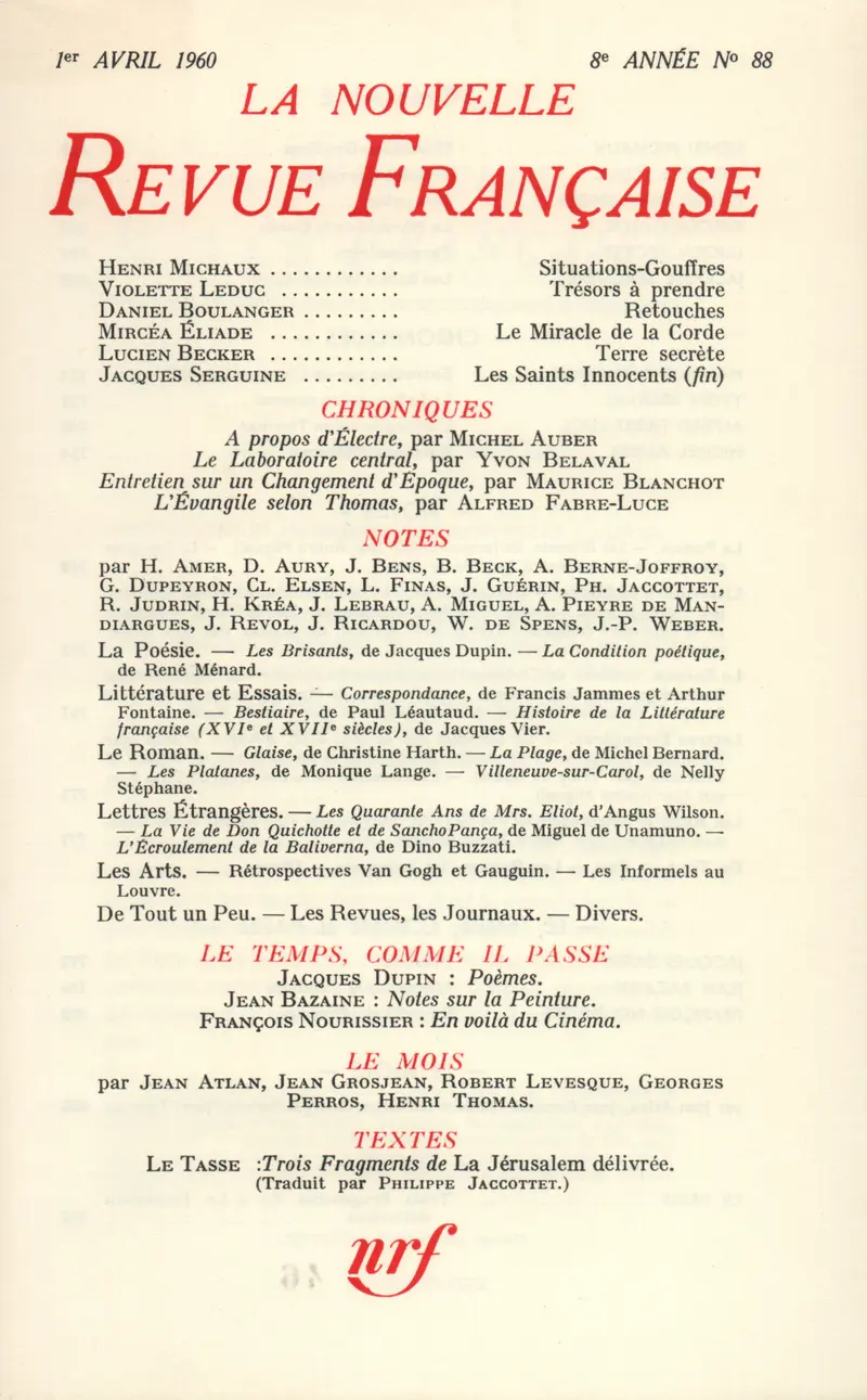 La Nouvelle Revue Française - Collectif
