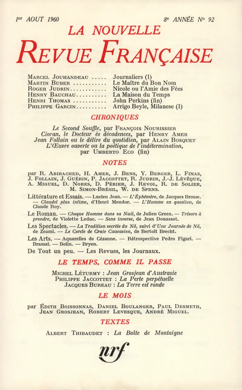 La Nouvelle Revue Française - Collectif