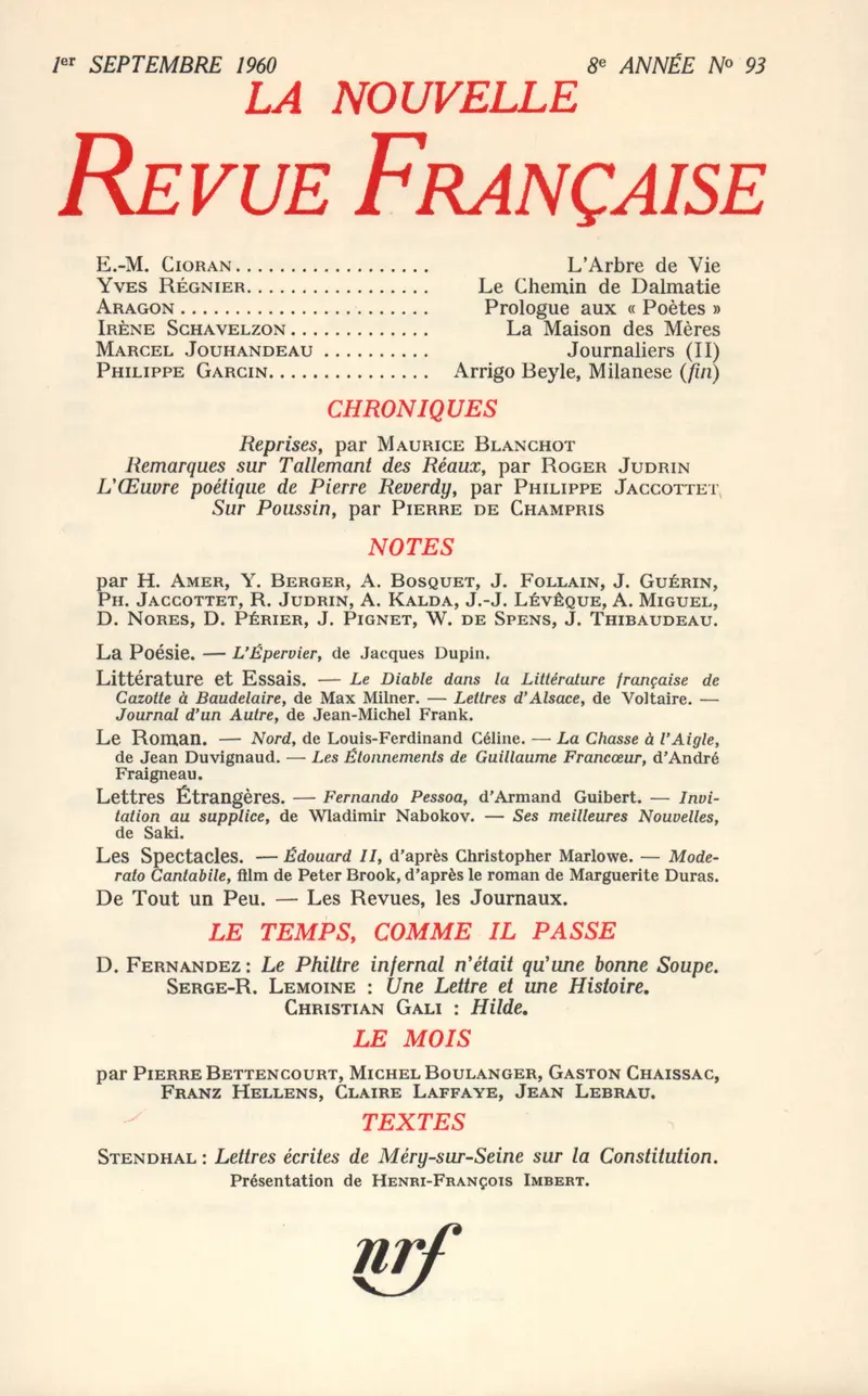La Nouvelle Revue Française - Collectif