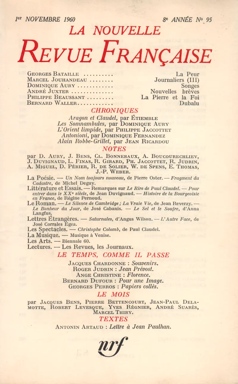 La Nouvelle Revue Française - Collectif