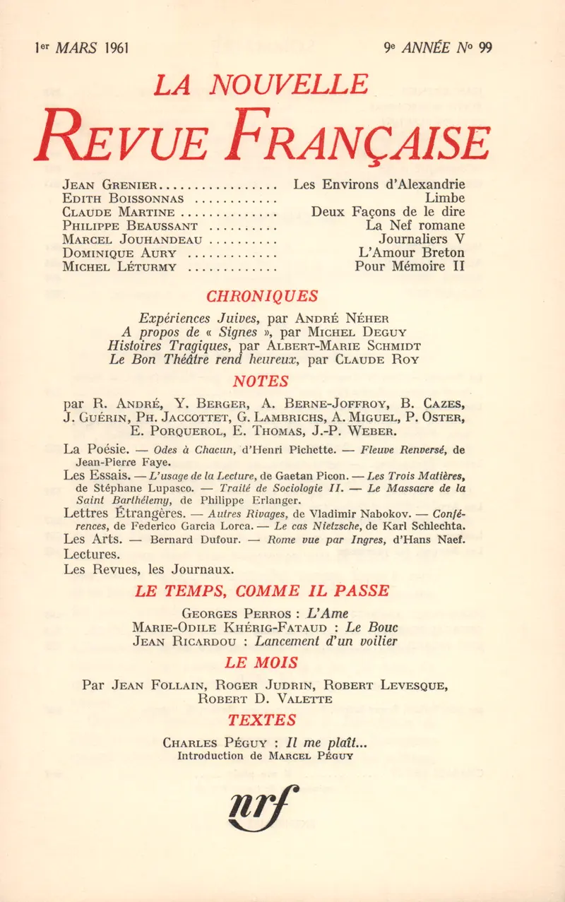La Nouvelle Revue Française - Collectif
