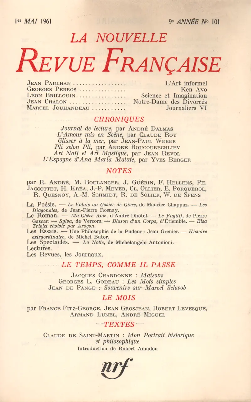 La Nouvelle Revue Française - Collectif