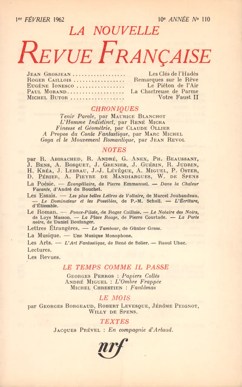 La Nouvelle Revue Française - Collectif