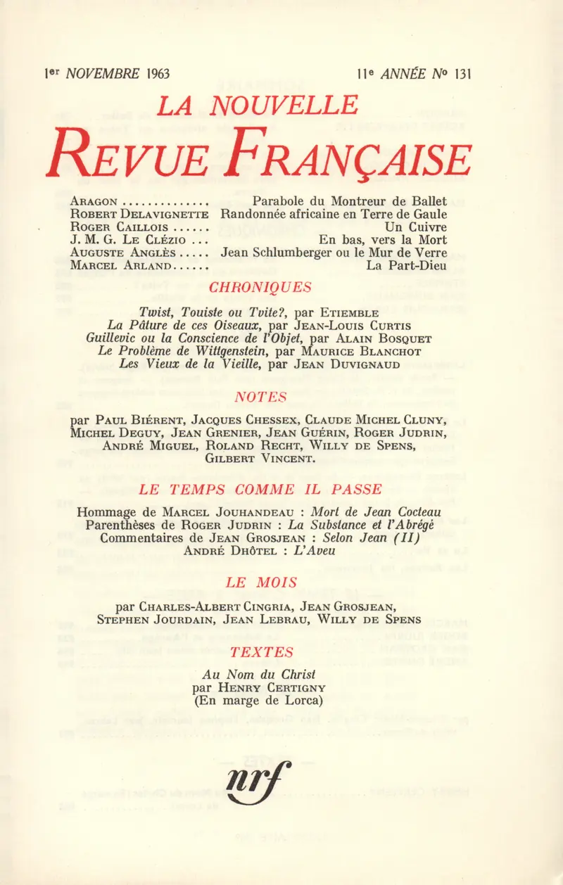 La Nouvelle Revue Française - Collectif