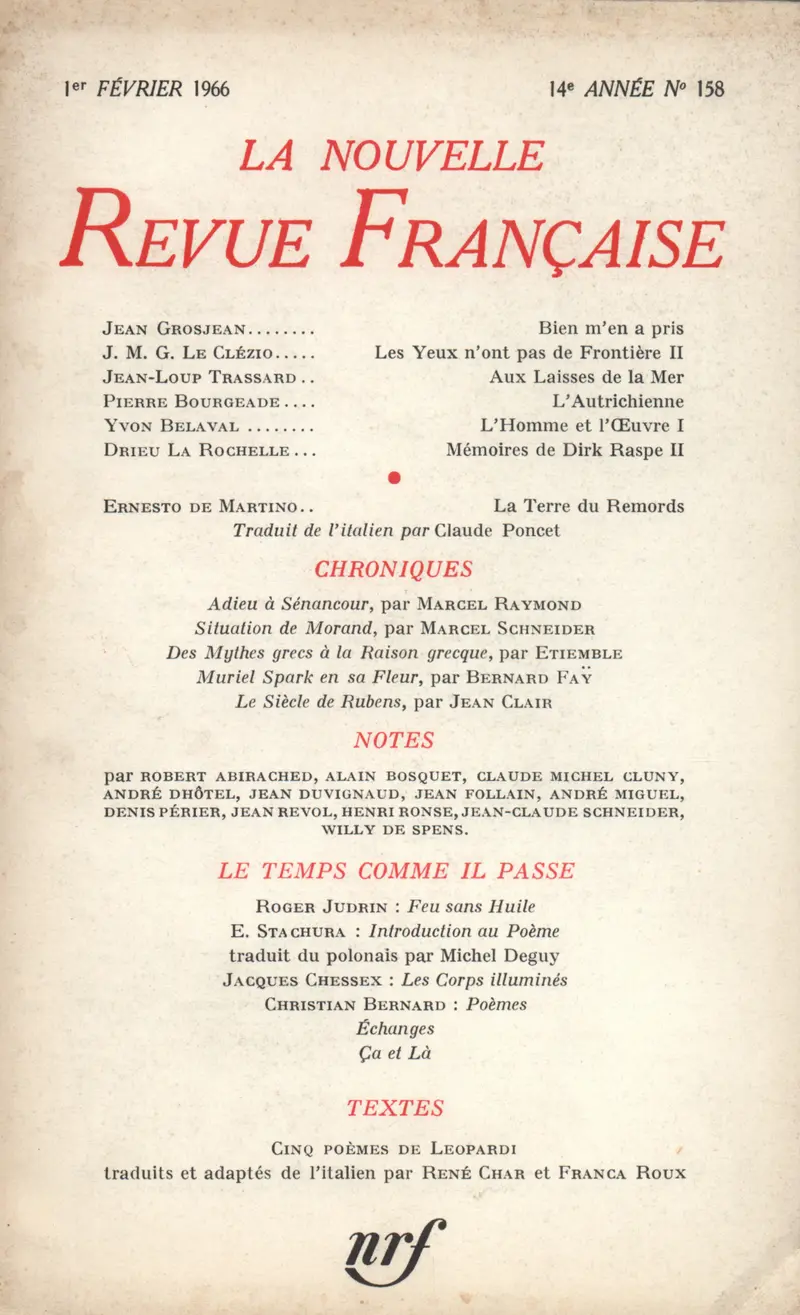 La Nouvelle Revue Française - Collectif