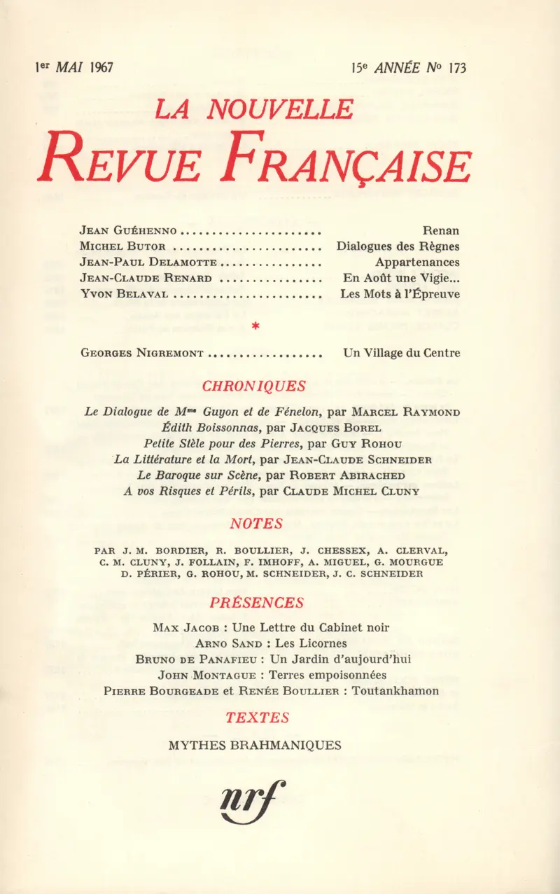 La Nouvelle Revue Française - Collectif
