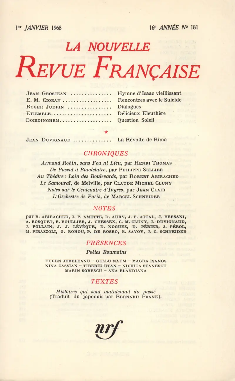 La Nouvelle Revue Française - Collectif