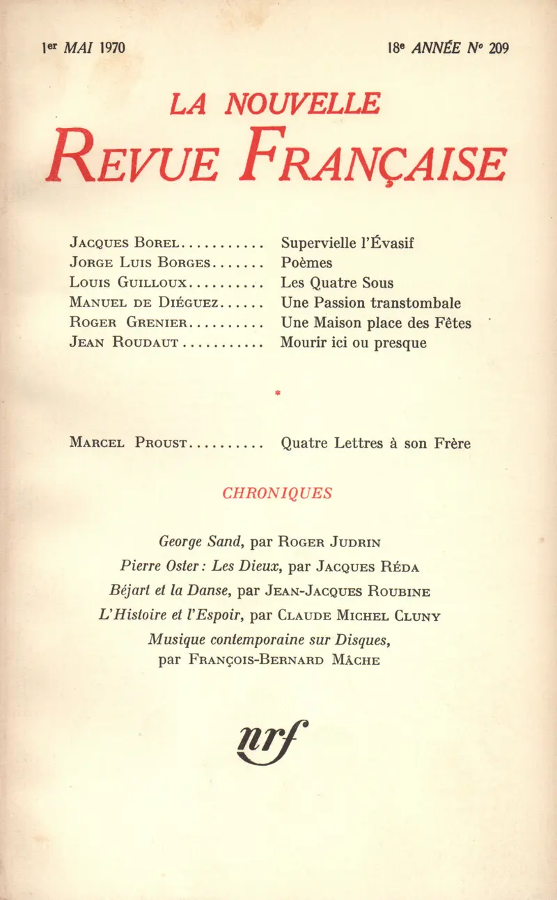 La Nouvelle Revue Française - Collectif