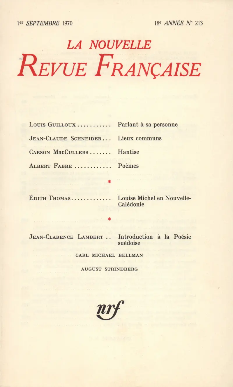 La Nouvelle Revue Française - Collectif