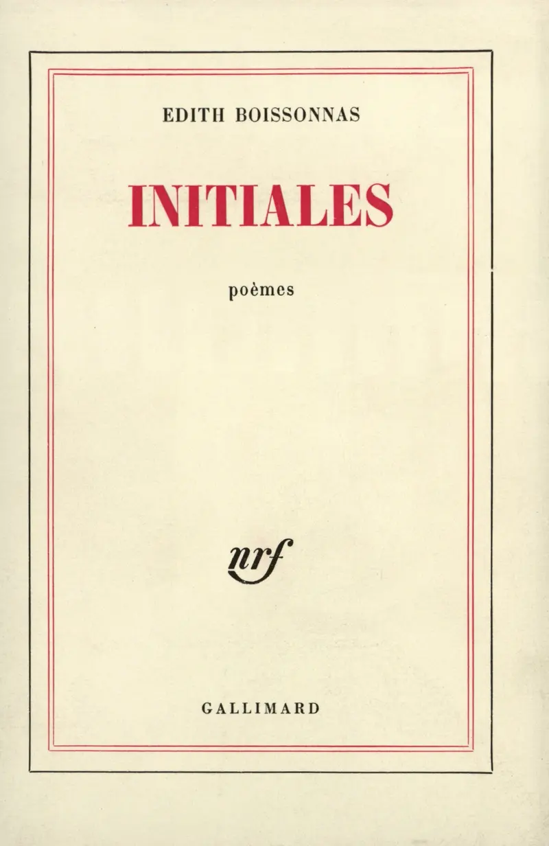 Initiales - Édith Boissonnas