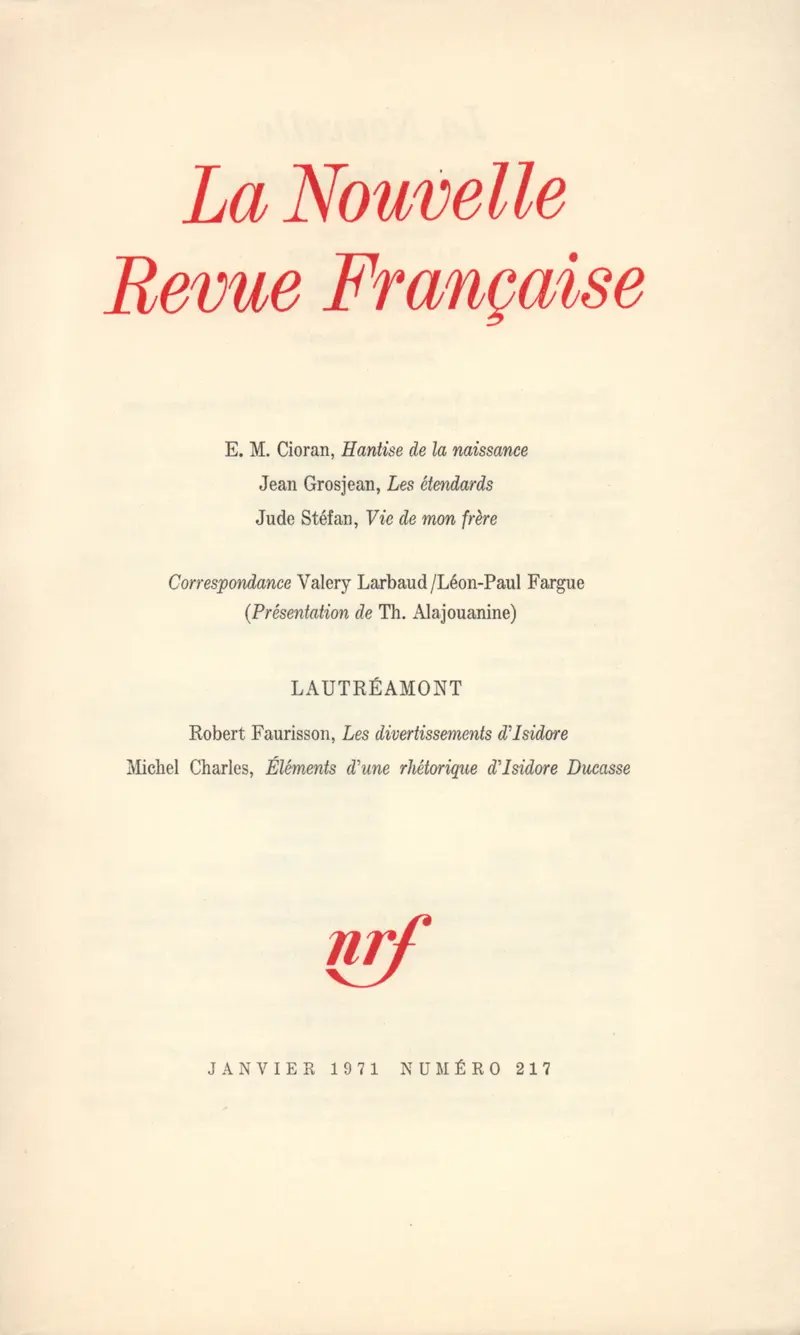 La Nouvelle Revue Française - Collectif