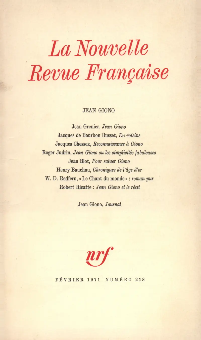 Jean Giono - Collectif