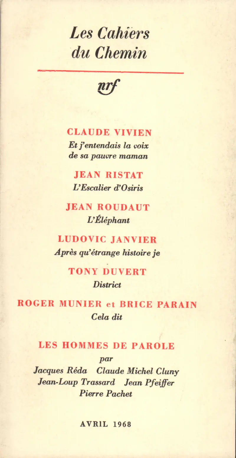 Les Cahiers du Chemin - Collectif