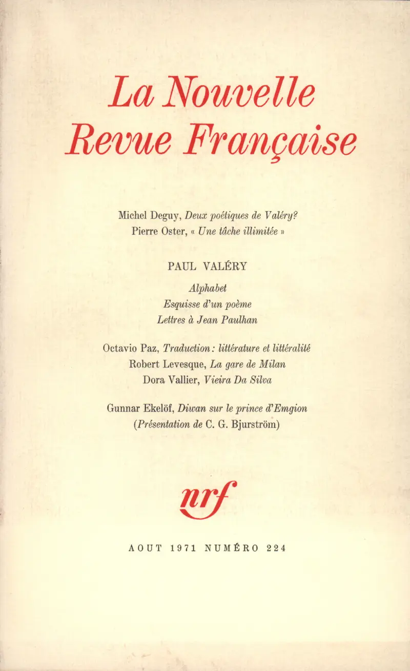 La Nouvelle Revue Française - Collectif