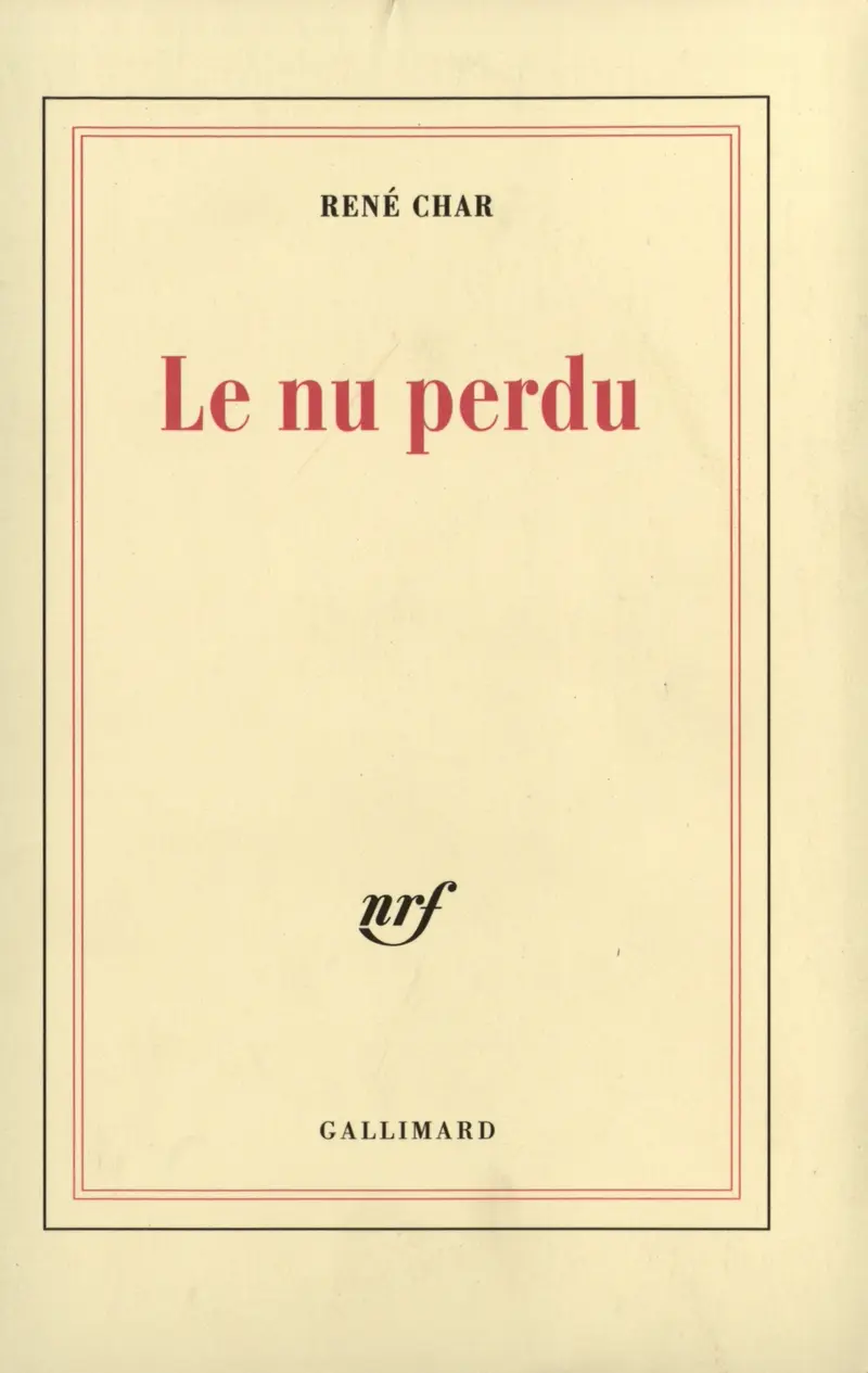 Le nu perdu - René Char