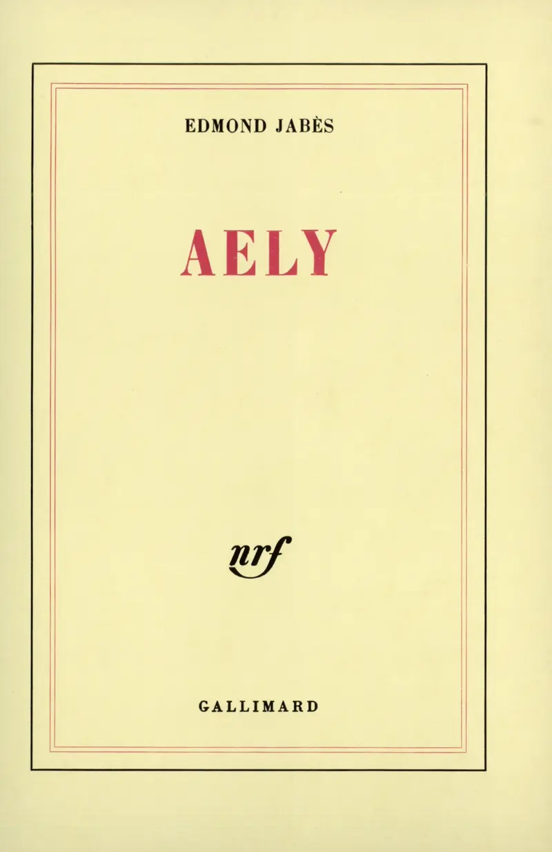 Aely - Edmond Jabès