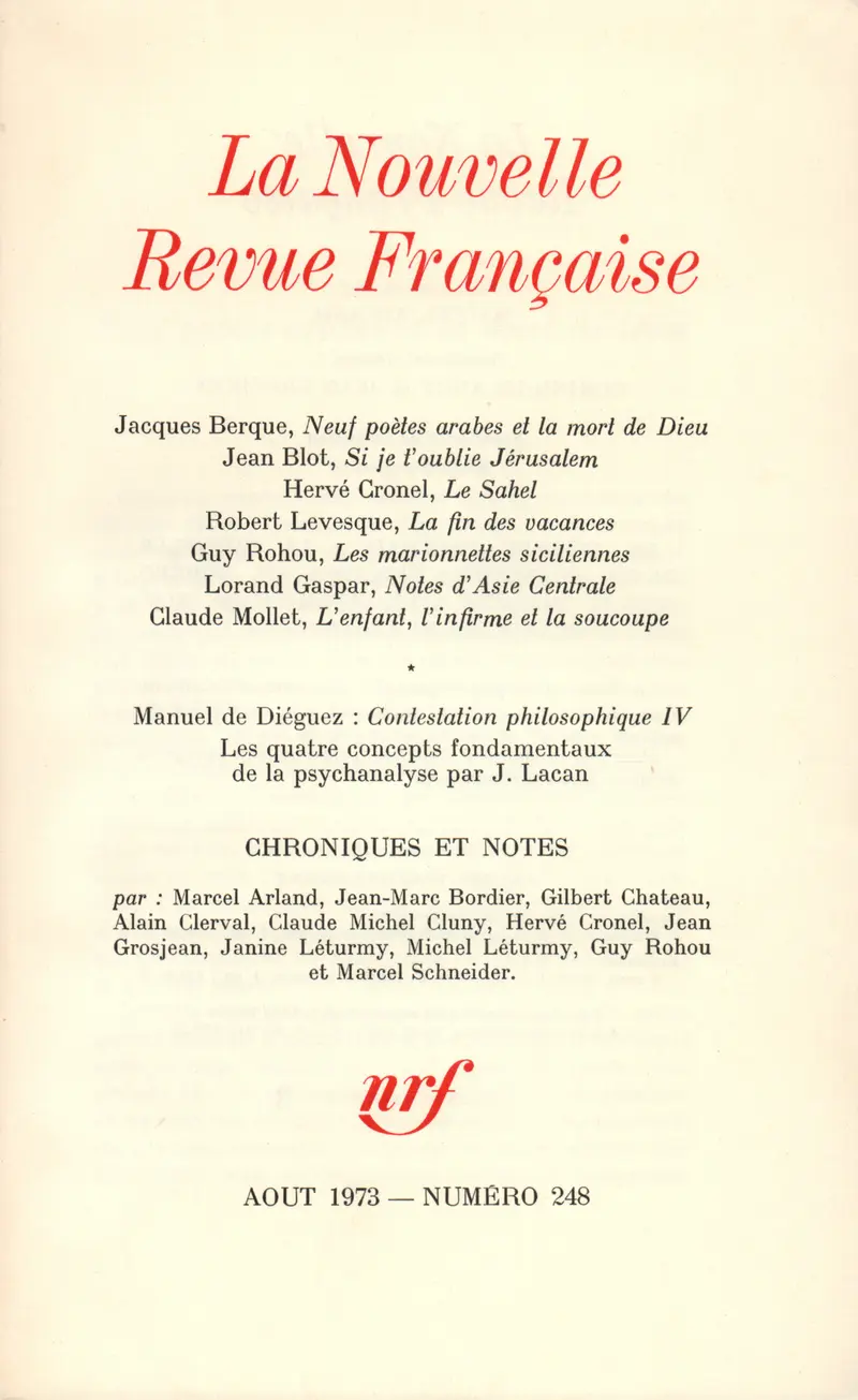 La Nouvelle Revue Française - Collectif
