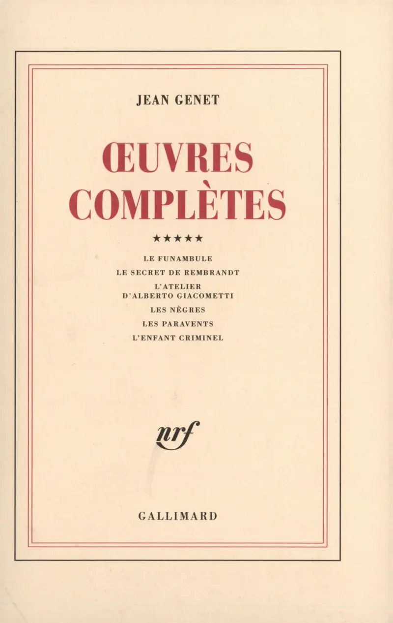 Œuvres complètes - 5 - Jean Genet