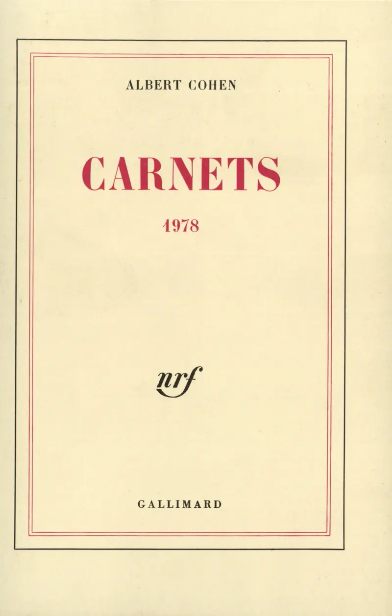 Carnets 1978 - Albert Cohen