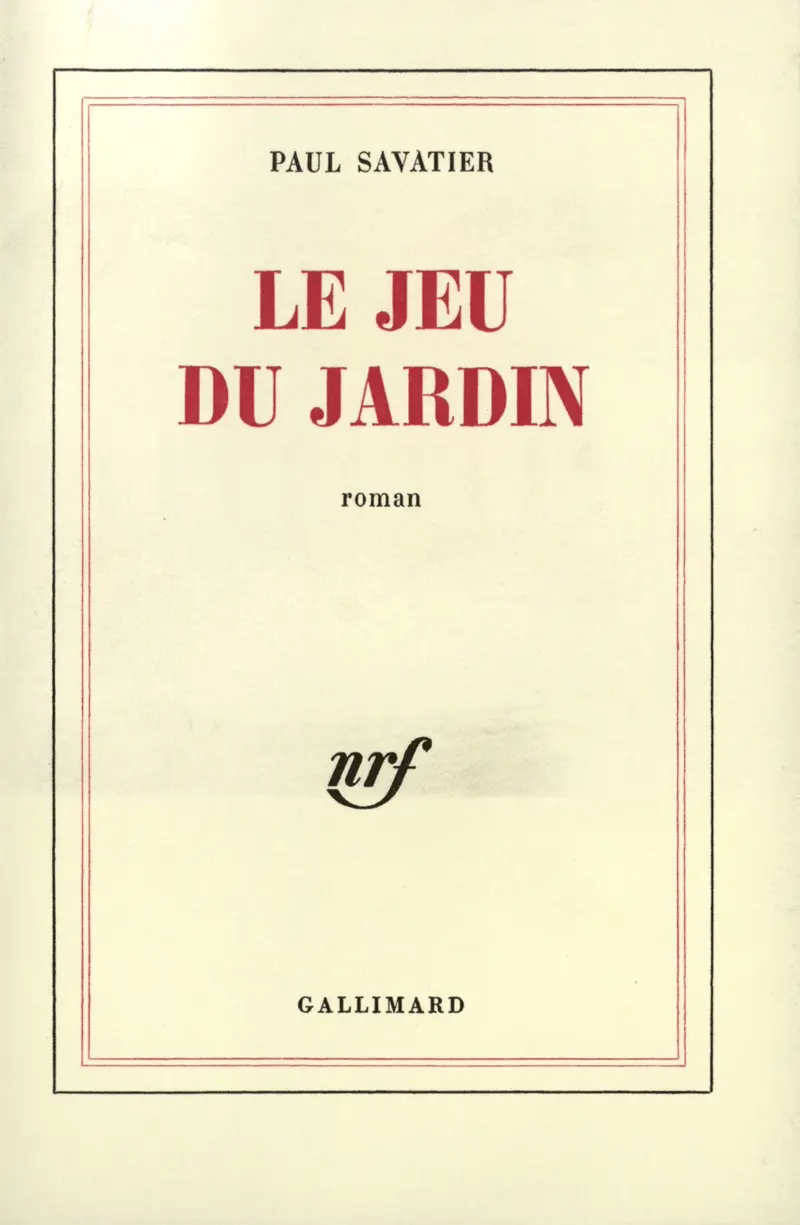 Le Jeu du jardin - Paul Savatier