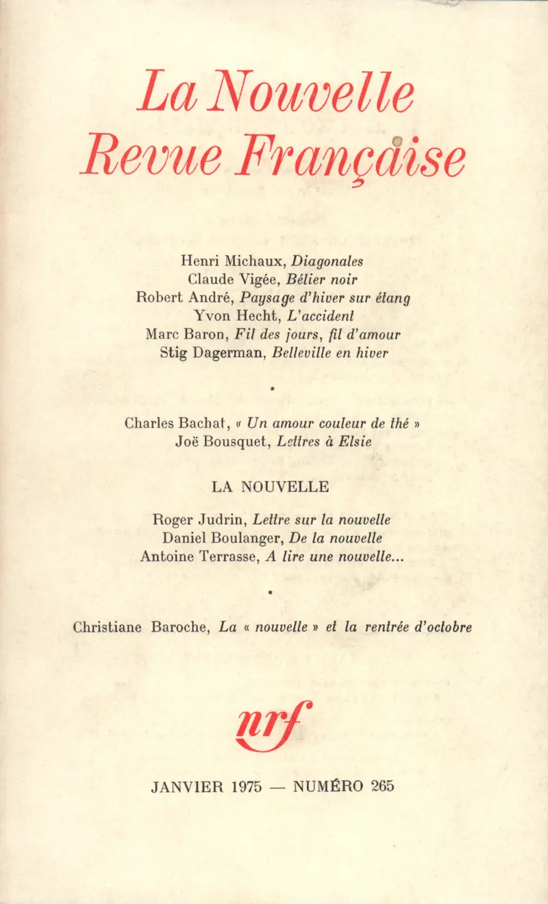 La Nouvelle Revue Française - Collectif