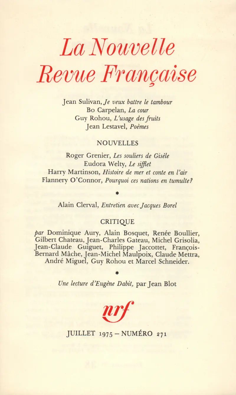 La Nouvelle Revue Française - Collectif