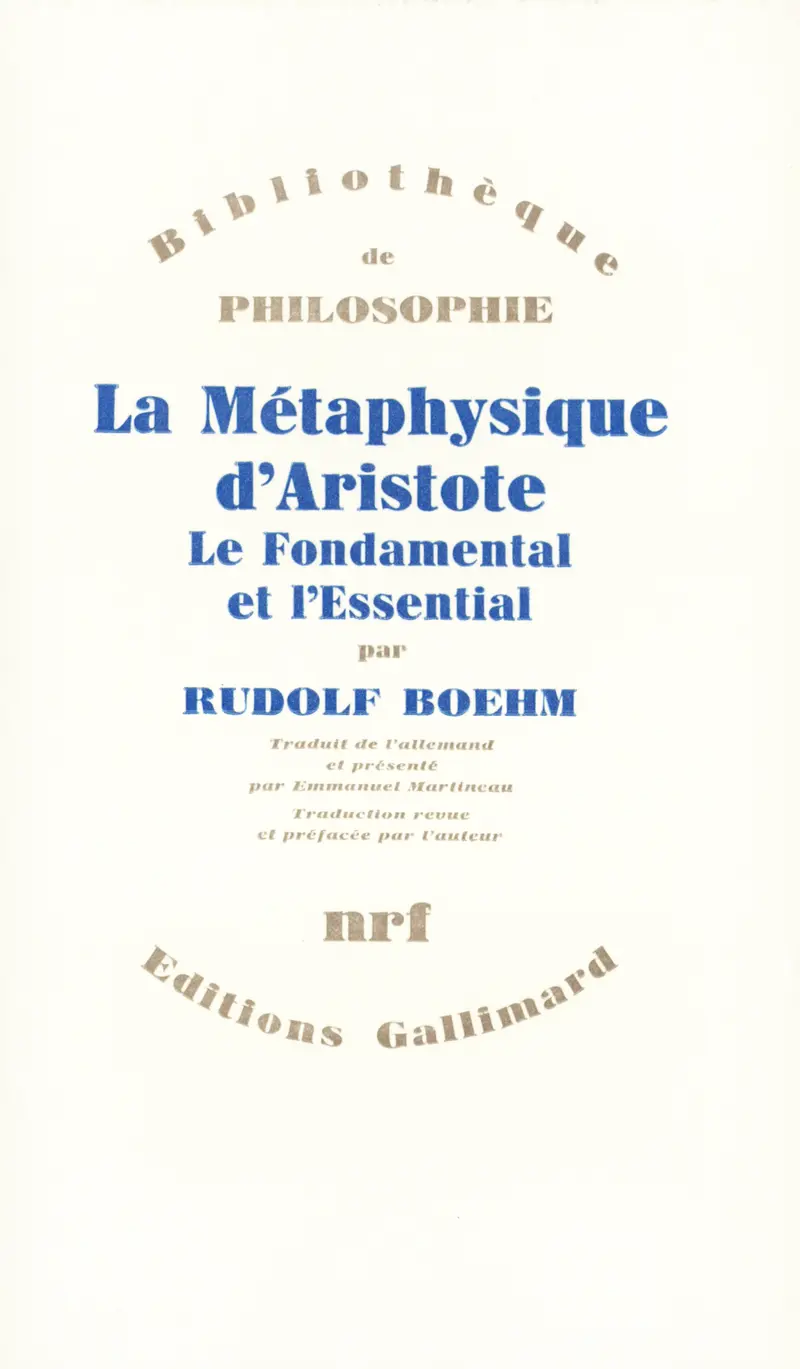 La Métaphysique d'Aristote - Rudolf Boehm