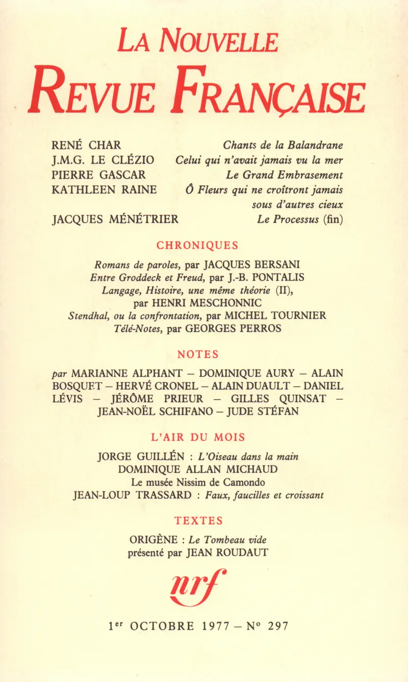 La Nouvelle Revue Française - Collectif