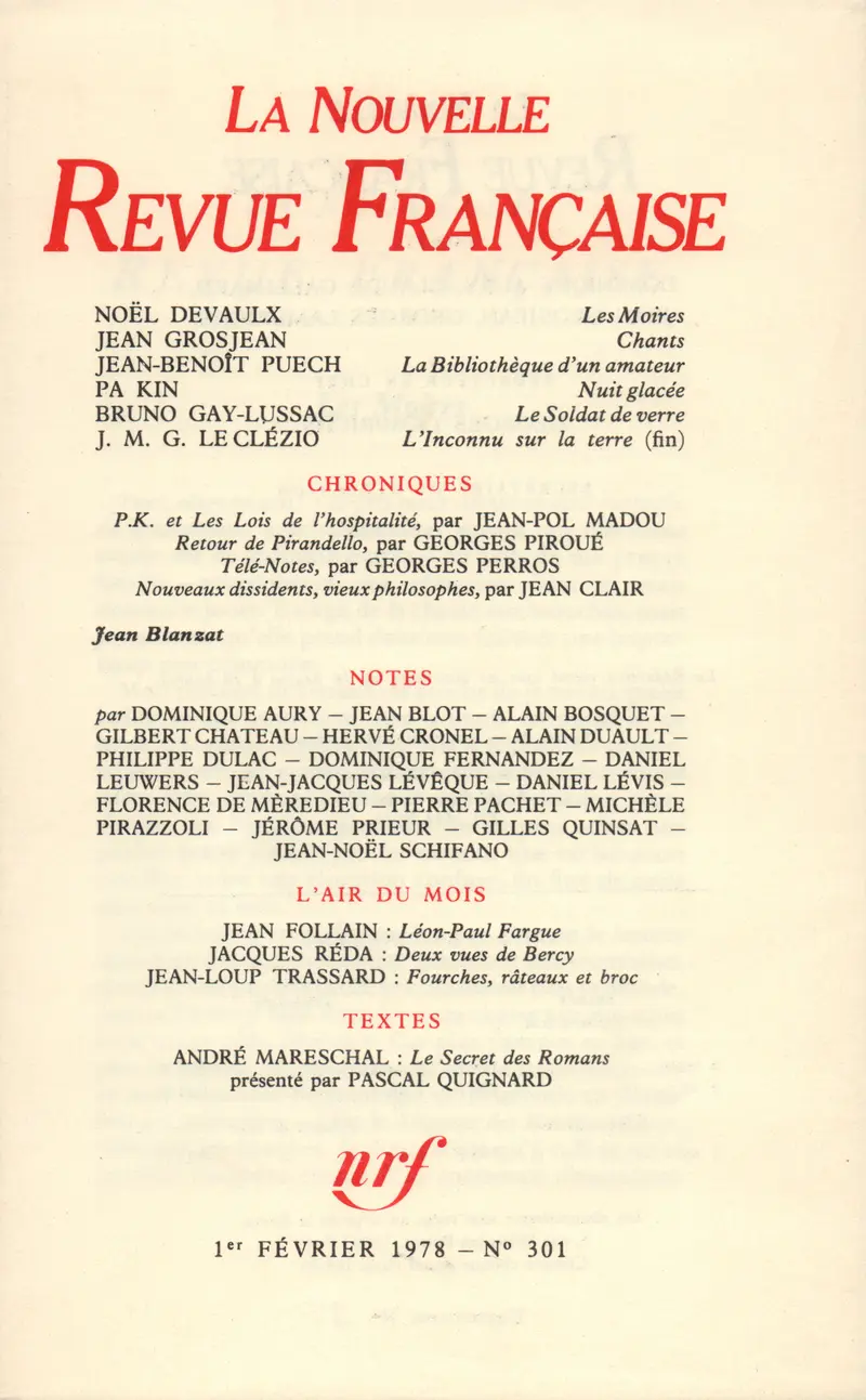 La Nouvelle Revue Française - Collectif