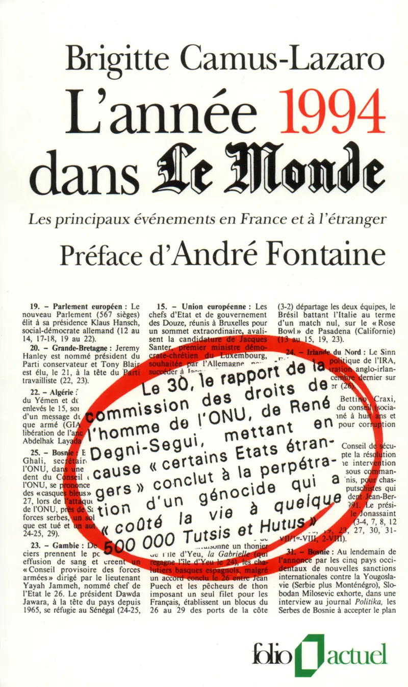 L'Année 1994 dans «Le Monde» - Brigitte Camus-Lazaro