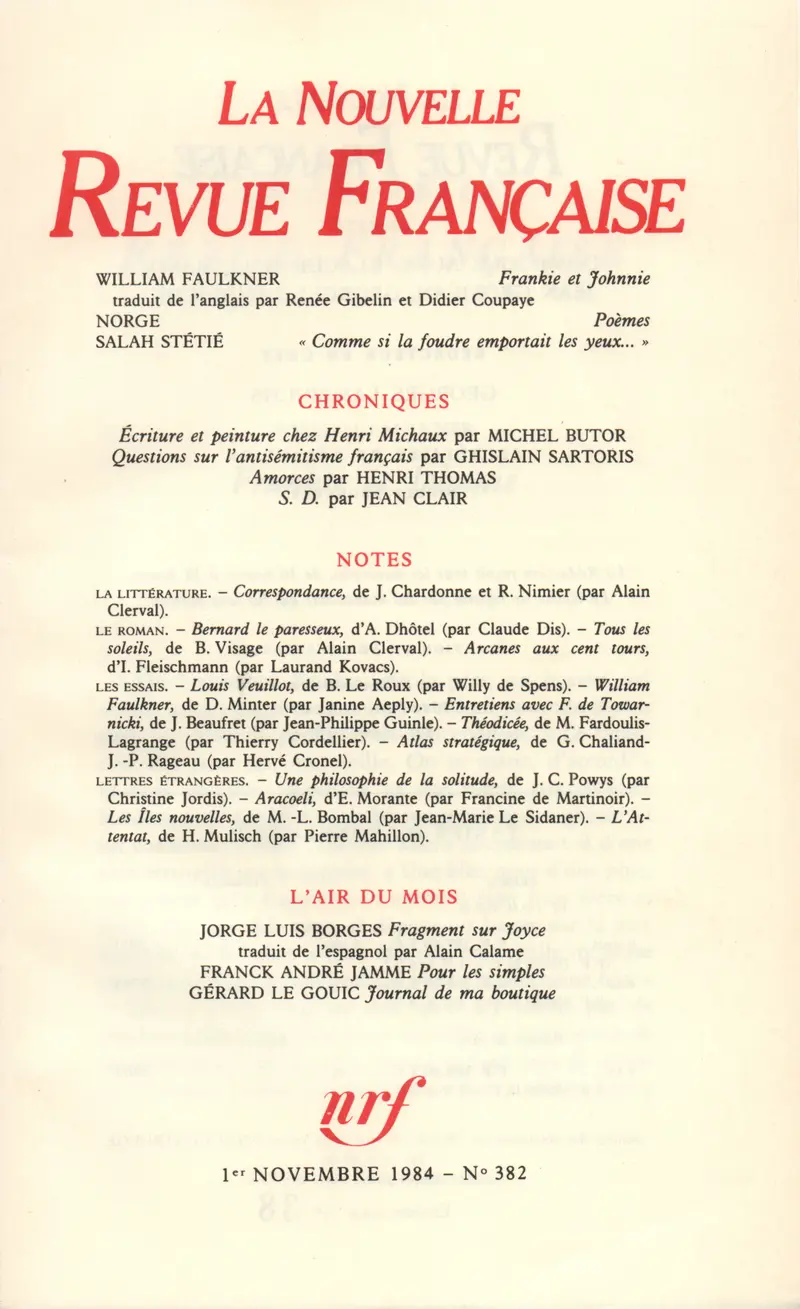 La Nouvelle Revue Française - Collectif