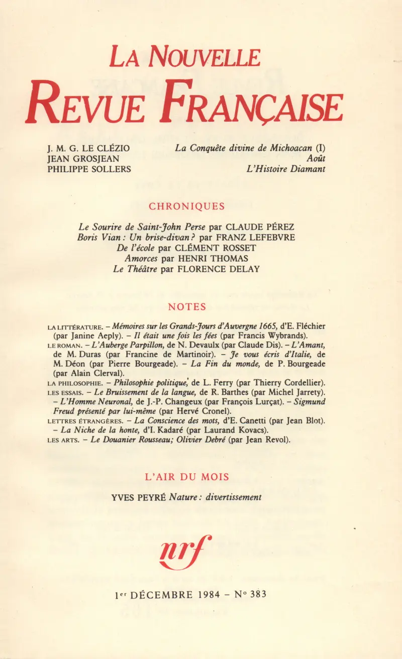 La Nouvelle Revue Française - Collectif