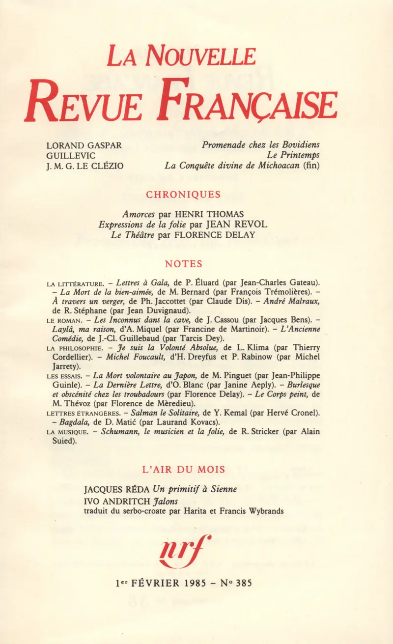 La Nouvelle Revue Française - Collectif