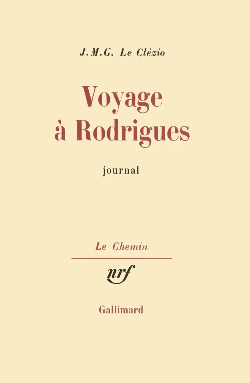 Voyage à Rodrigues - J. M. G. Le Clézio
